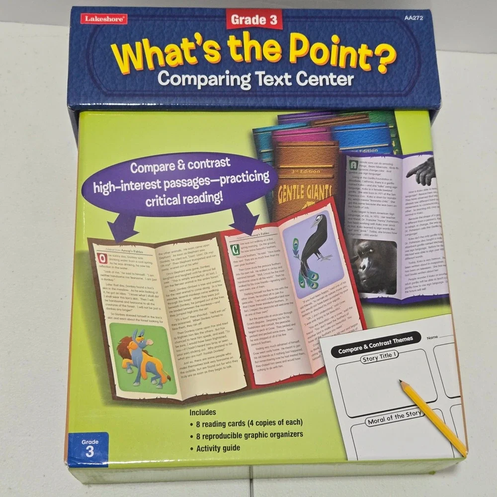 Lakeshore Grade 3 Whats the Point Comparing Text Center AA272 Reading Skills